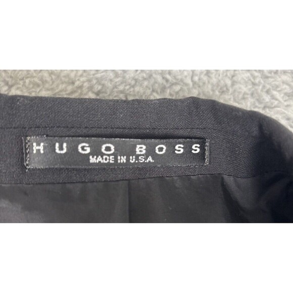 Boss Hugo Boss Stretch Mens Three Button Blazer Jacket Black Wool Size 42 Reg - Picture 4 of 10